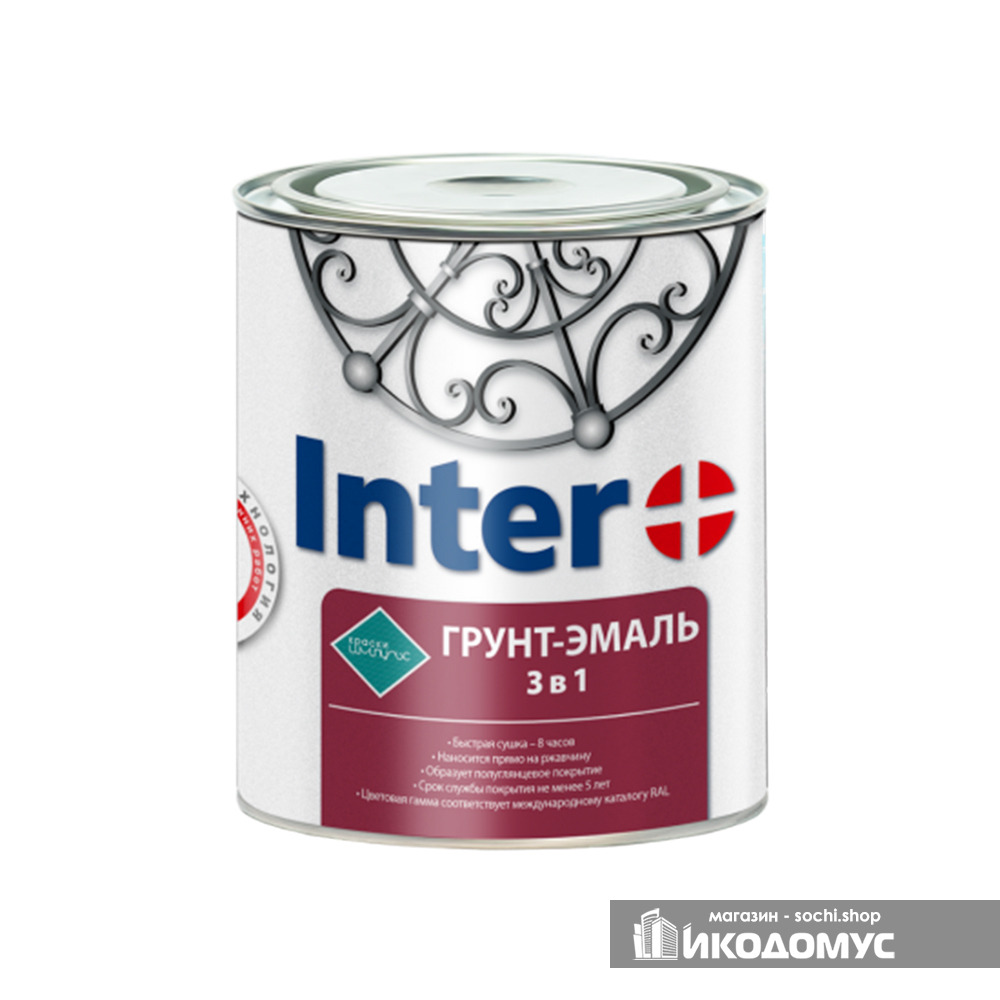 Грунт эмаль Интер бел 9003 0,9кг