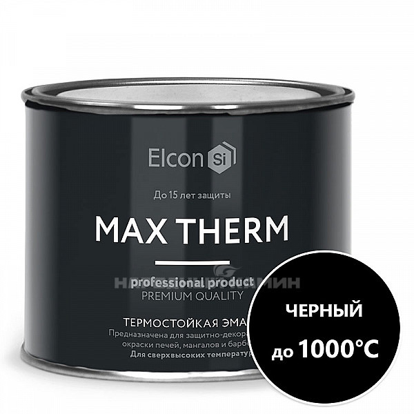 Эмаль термостойкая Elcon чёрная 0,4