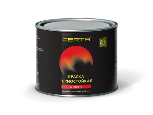 Краска Церта термостойкая черная 1200 градусов 0,4л