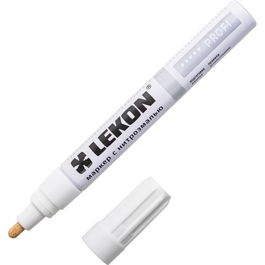 Маркер белый Lekon с нитроэмалью